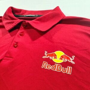 SIIMHWRSS Red Bull Racing Polo Shirt Mens Red Black Short Sleeve Pique Knit